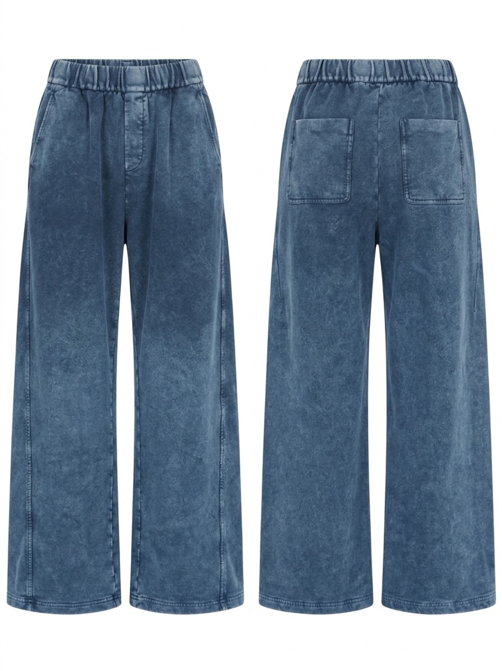 Mo&Co Casual Women's Washed Charcoal Jogger Pants with Elastic Waist